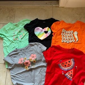 Cat & Jack Kids Graphic Tees - Red, Orange, Green, Black, Gray